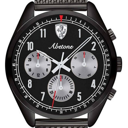 Ferrari Scuderia Abetone Black Dial Stainless Steel Quartz 0830573 Men's Watch