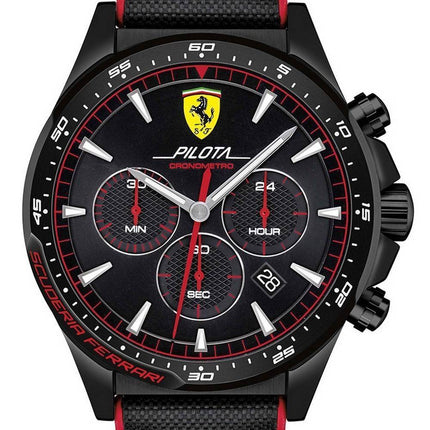 Ferrari Scuderia Pilota Chronograph Nylon Strap Quartz 0830623 Mens Watch