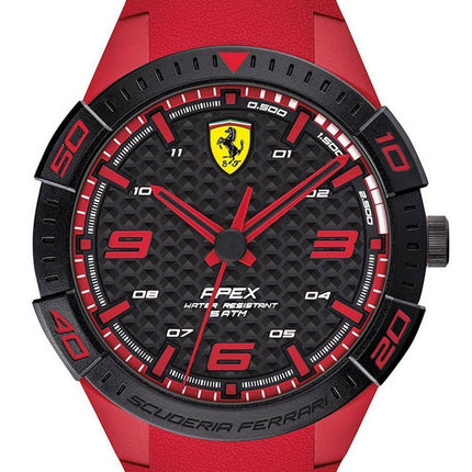 Ferrari Scuderia Apex Black Dial Silicon Band Quartz 0830664 Men's Watch