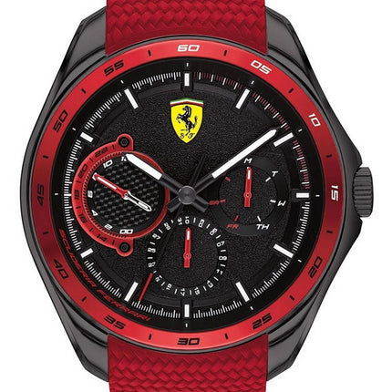 Ferrari Scuderia Speedracer Black Dial Silicon Band Quartz 0830681 Men's Watch