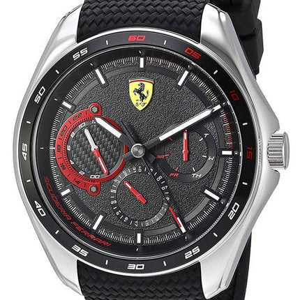 Ferrari Scuderia Speedracer Black Dial Silicon Band Quartz 0830683 Men's Watch