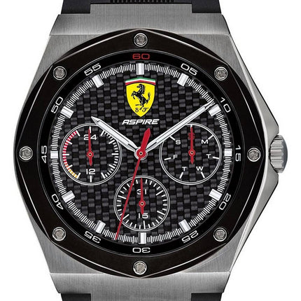 Ferrari Scuderia Aspire Black Dial Silicon Band Quartz 0830694 Men's Watch
