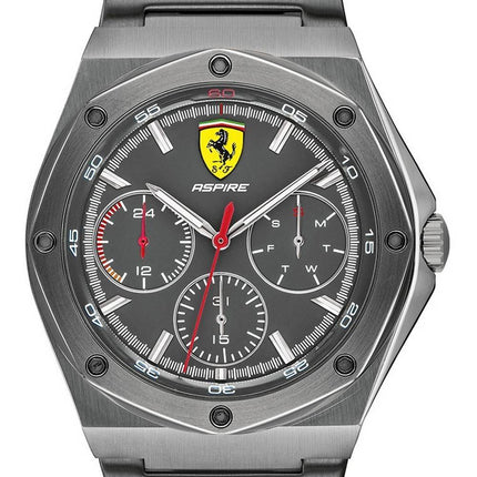 Ferrari Scuderia Aspire Grey Dial Stainless Steel Bracelet Quartz 0830695 Men's Watch