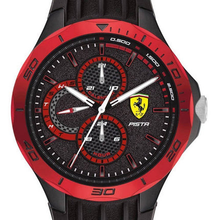 Ferrari Scuderia Pista Black Dial Silicon Band Quartz 0830721 Men's Watch