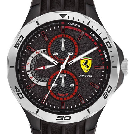 Ferrari Scuderia Pista Black Dial Silicon Band Quartz 0830722 Men's Watch