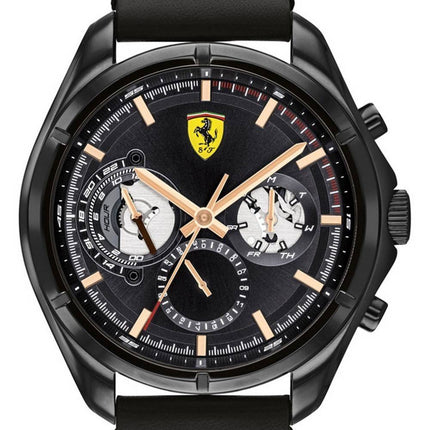 Ferrari Scuderia Speedracer Open Heart Leather Strap Quartz 0830752 Men's Watch