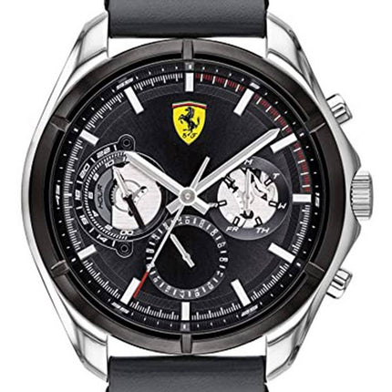 Ferrari Scuderia Speedracer Open Heart Leather Strap Quartz 0830753 Men's Watch