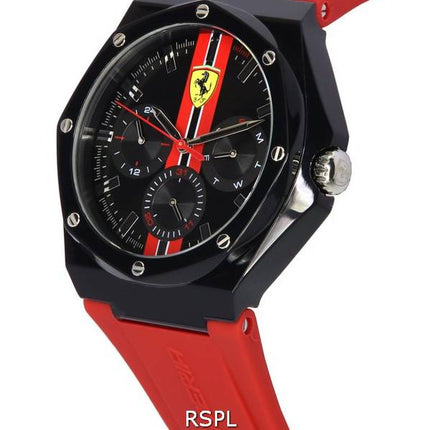 Scuderia Ferrari Aspire Silicone Strap Black Dial Quartz 0830870 Men's Watch
