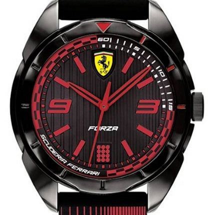 Ferrari Scuderia Forza Black Dial Silicon Band Quartz 0840034 Men's Watch