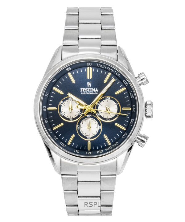 Festina Timeless Chronograph Stainless Steel Blue Dial Quartz F16820-C Men's Watch
