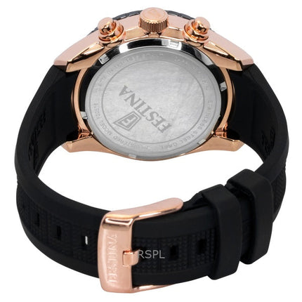 Festina Ceramic Chronograph Rubber Strap Black Dial Quartz F20516-2 100M Men's Watch