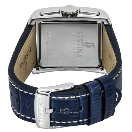 Festina Chronograph Leather Strap Blue Dial Quartz F20636-2 Men's Watch