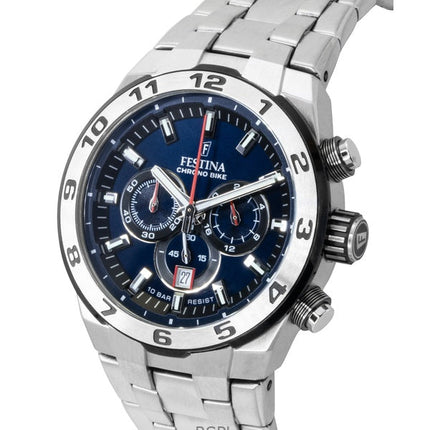 Festina Chrono Bike Chronograph Stainless Steel Blue Dial Quartz F20670-1 100M Men's Watch