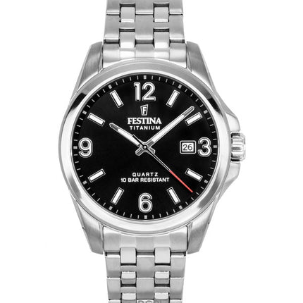 Festina Titanium Black Dial Quartz F20696-3 100M Men's Watch