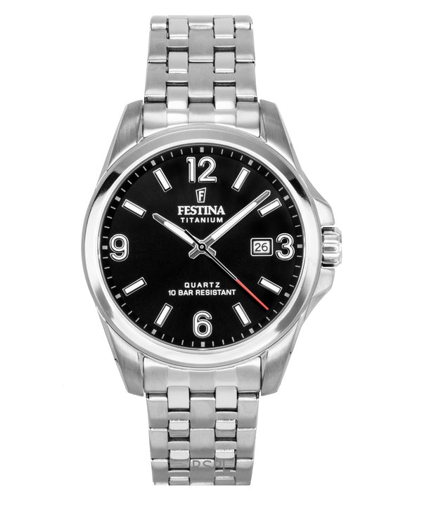 Festina Titanium Black Dial Quartz F20696-3 100M Men's Watch