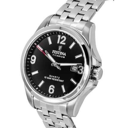 Festina Titanium Black Dial Quartz F20696-3 100M Men's Watch