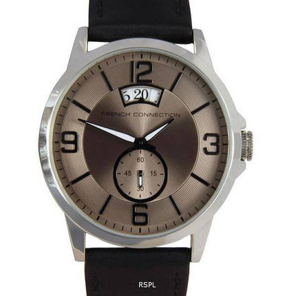 FCUK Brown Dial Leather Strap Quartz FC1209B Men's Watch