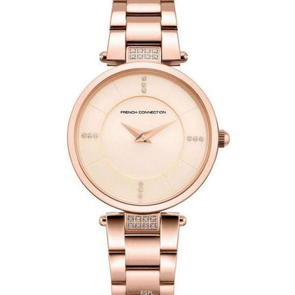 French Connection Crystal Accents Rose Gold Tone Dial Quartz FCS1015RGM Women's Watch