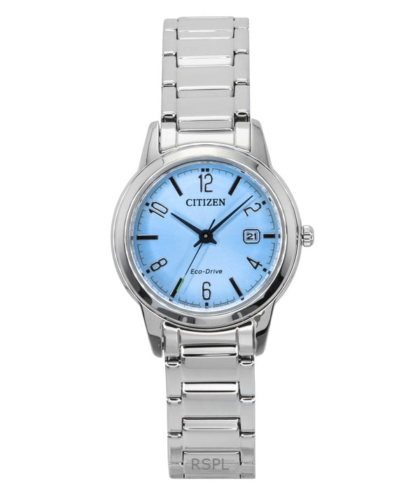 Citizen Elegance Stainless Steel Light Blue Dial Eco-Drive FE1241-71L Women's Watch