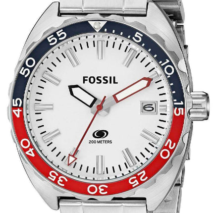 Fossil Quartz Breaker White Dial Stainless Steel FS5049 Mens Watch