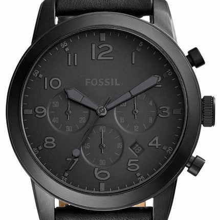 Fossil Pilot 54 Chronograph Quartz Black Leather Strap FS5157 Mens Watch