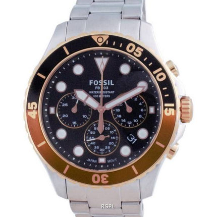 Fossil FB-03 Chronograph Black Dial Stainless Steel Quartz FS5768 100M Mens Watch