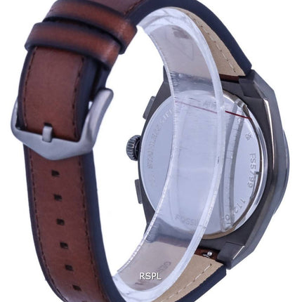 Fossil Everett Chronograph Leather Grey Dial Quartz FS5799 Mens Watch