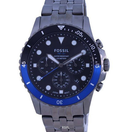 Fossil FB-01 Chronograph Smoke Stainless Steel Quartz FS5835 100M Men's Watch