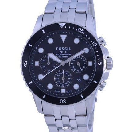 Fossil FB-01 Chronograph Black Dial Stainless Steel Quartz FS5837 100M Men's Watch