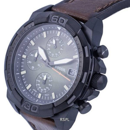 Fossil Bronson Chronograph Leather Green Dial Quartz FS5856 Mens Watch