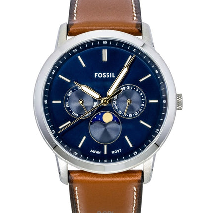 Fossil Neutra Moonphase Leather Strap Multifunction Blue Dial Quartz FS5903 Men's Watch
