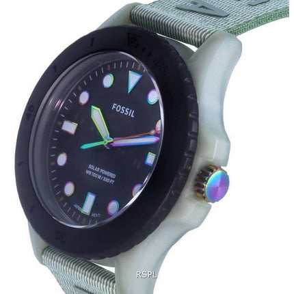 Fossil FB-01 Tide Ocean Material Black Dial Solar Powered FS5911 100M Mens Watch