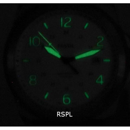 Fossil Bronson Olive Nylon Strap Silver Dial Quartz FS5918 100M Men's Watch