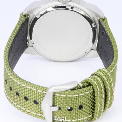 Fossil Bronson Olive Nylon Strap Silver Dial Quartz FS5918 100M Men's Watch
