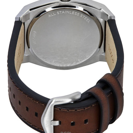 Fossil Everett Leather Strap Cream Dial Quartz FS6071 Men's Watch
