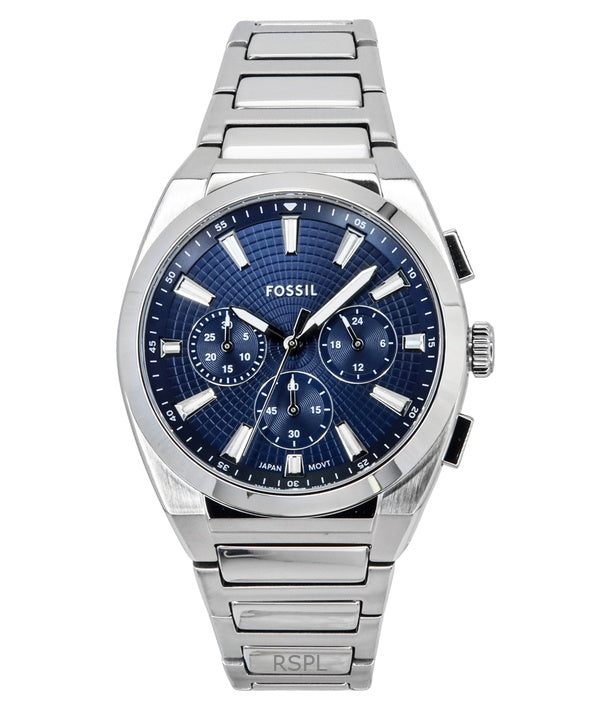 Fossil Everett Chronograph Stainless Steel Blue Dial Quartz FS6104 Men's Watch