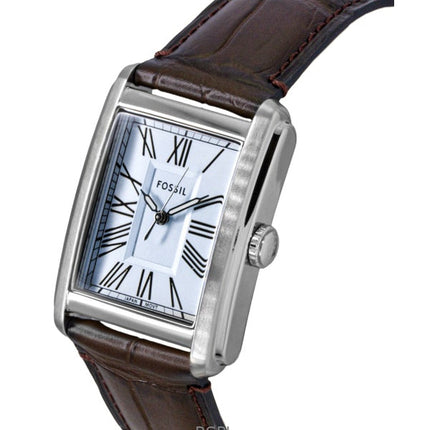 Fossil Carraway Leather Strap Blue Sunray Dial Quartz FS6110 Men's Watch