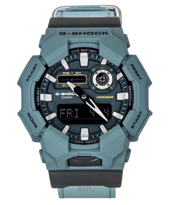 Casio G-Shock Analog Digital Cloth Strap Blue Dial Quartz GA-010CE-2A 200M Men's Watch