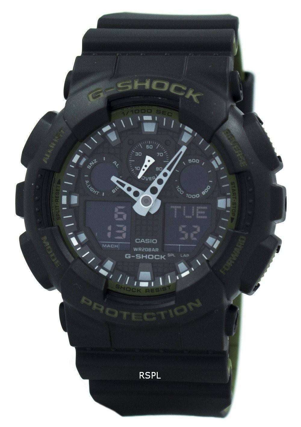 Casio GA-100MF-1AER Men's Analogue Digital Quartz Watch with Nylon Strap, Black, Sport Casio GA-100MF-1AER Men's Analogue Digital Quartz Watch with Nylon Strap, Black, Sport