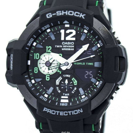 Casio G-Shock GRAVITYMASTER Twin Sensor World Time GA-1100-1A3 Mens Watch