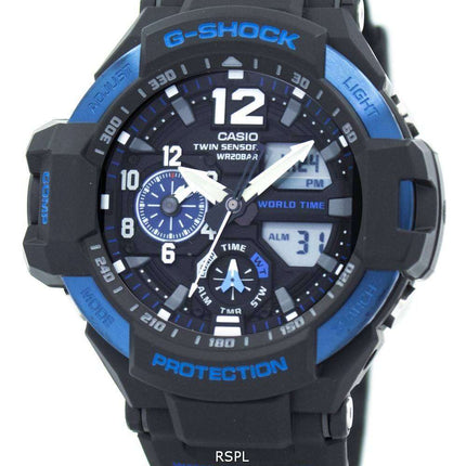 Casio G-Shock GRAVITYMASTER Twin Sensor World Time GA-1100-2B Men's Watch