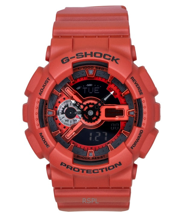 Casio G-Shock Digital Red Bio-Based Resin Strap Quartz GA-110RRB-4A 200M Men's Watch