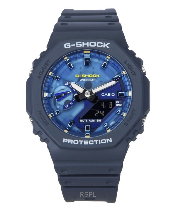 Casio G-Shock Analog Digital Bio-Based Resin Strap Blue Dial Quartz GA-2100AS-2A 200M Men's Watch