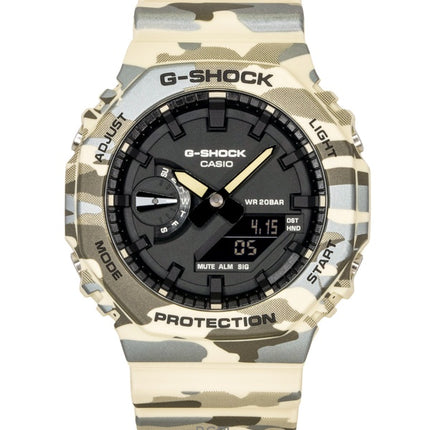 Casio G-Shock Analog Digital Camouflage Bio-based Resin Strap Black Dial Quartz GA-2100CM-5A 200M Men's Watch