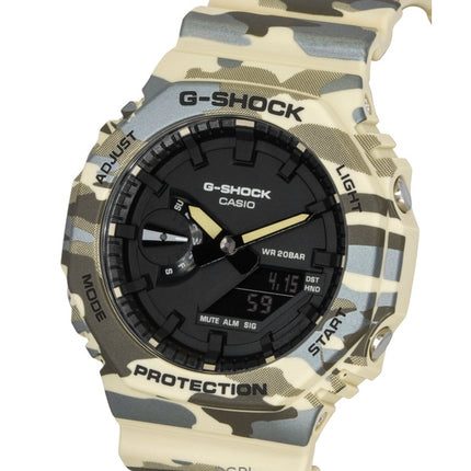 Casio G-Shock Analog Digital Camouflage Bio-based Resin Strap Black Dial Quartz GA-2100CM-5A 200M Men's Watch