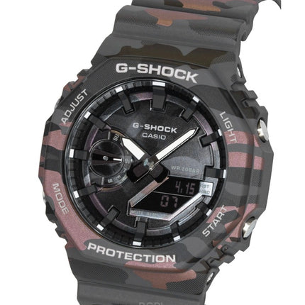 Casio G-Shock Analog Digital Camouflage Bio-based Resin Strap Black Dial Quartz GA-2100CMD-8A 200M Men's Watch
