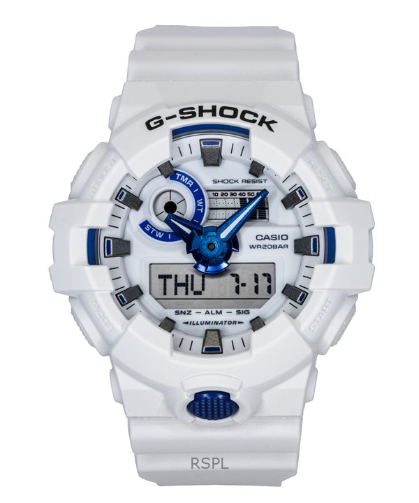 Casio G-Shock Analog Digital Resin Strap White Dial Quartz GA-700HDS-7A 200M Men's Watch