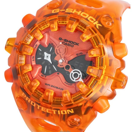 Casio G-Shock Resin Strap Analog Digital Orange Dial Quartz GA-V01SKE-4A 200M Men's Watch