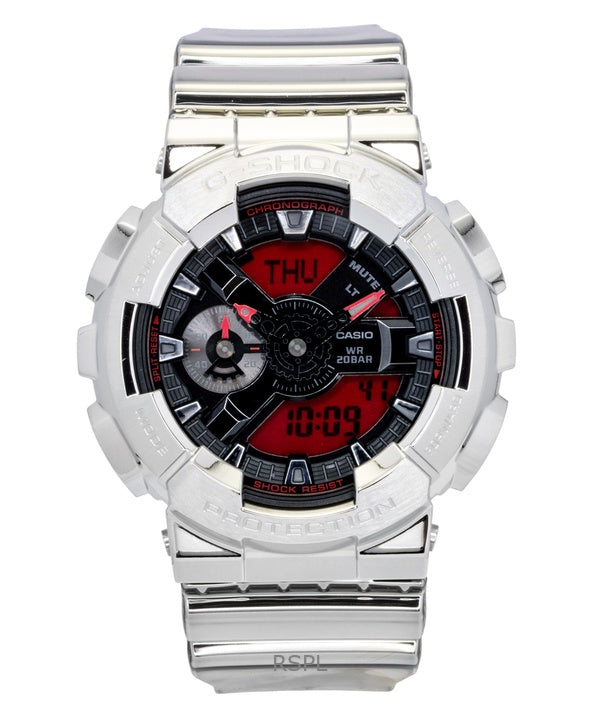 Casio G-Shock Fine Metallic Analog Digital Silicone Strap Black Dial Quartz GM-110YRA-8A 200M Men's Watch