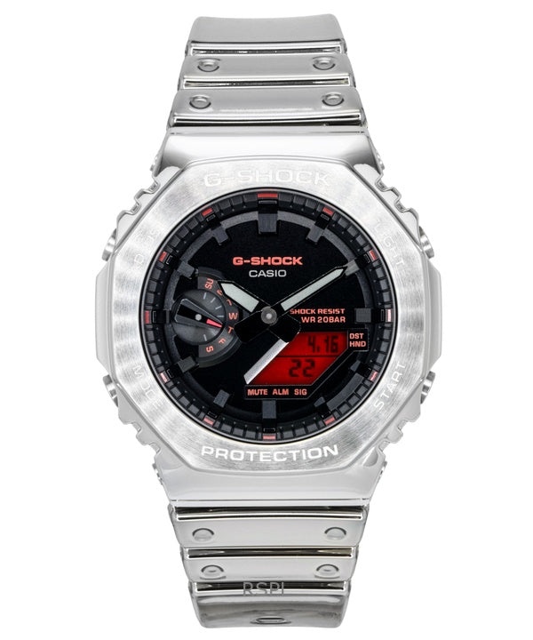 Casio G-Shock Fine Metallic Analog Digital Silicone Strap Black Dial Quartz GM-2100YRA-8A 200M Men's Watch